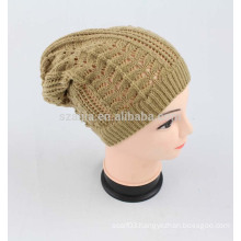 women winter solid fashion acrylic knitted crochet hat